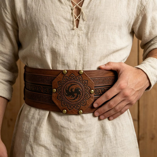 Viking medieval wide belt - viking,