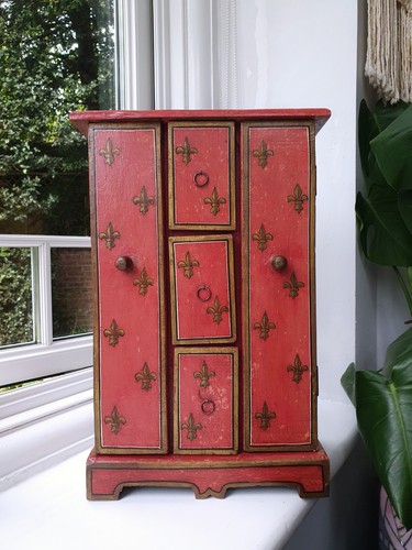 Antique cabinet handpainted - cabinet,