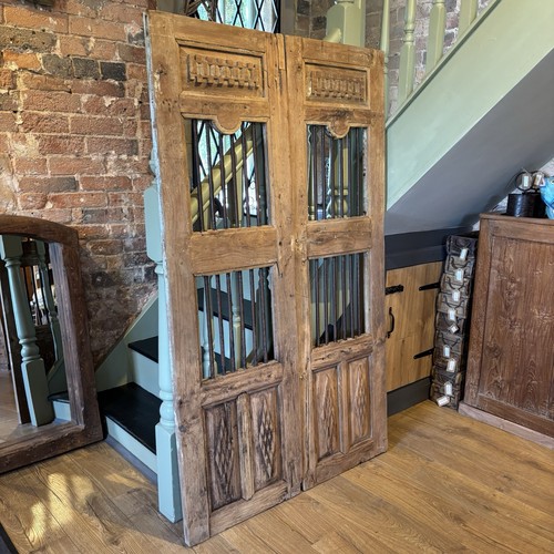 Pair vintage wooden door - vintage,