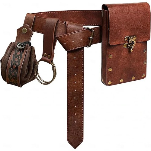 Medieval leather belt coin - belt,